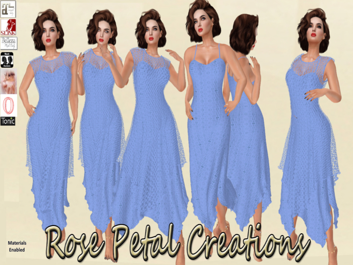 RPC FM Crochet French Style Slip Dress in SkyBlue LEGACY SLINK MAITREYA BELLEZA  (Wear to unpack)