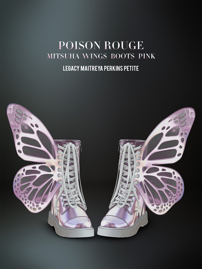 POISON ROUGE Mitsuha Wings Boots - Pink