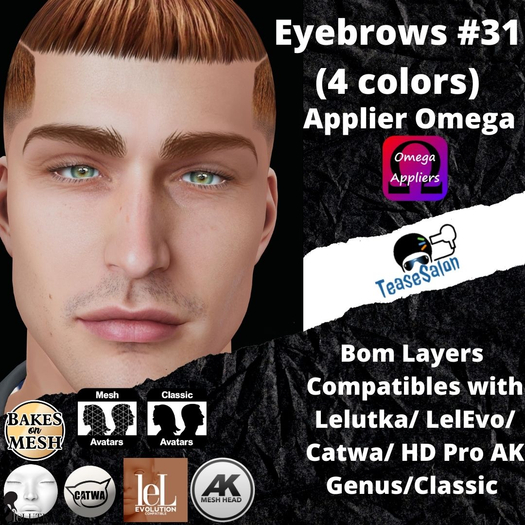 #TS#  Eyebrows #31 4 colors BOM - Lel Evo/Catwa HD Pro/ Classic