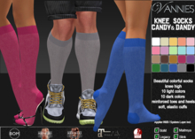 VANNIES UNISEX Knee Socks Candy & Dandy (Applier HUD + BoM) (Legacy Female & Male, Maitreya, Slink Female & Male)
