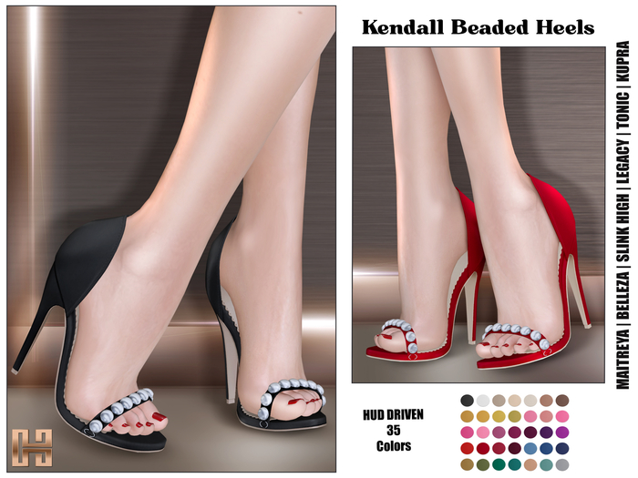 [hh] Kendall Beaded Heels