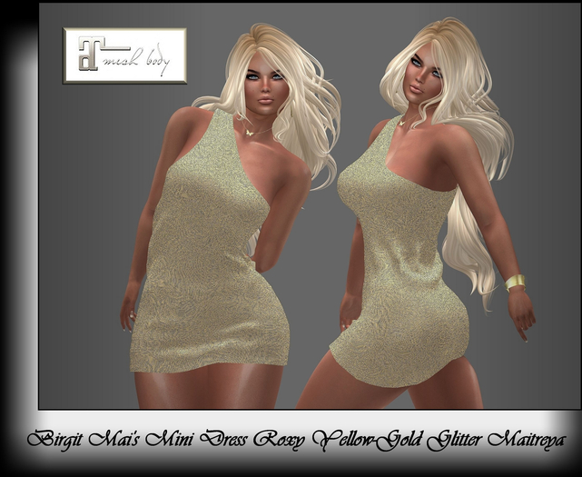 Birgit Mai's Mini Dress Roxy Yellow - Gold Glitter MAITREYA
