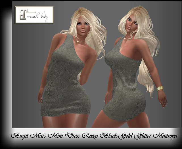 Birgit Mai's Mini Dress Roxy Black - Gold Glitter MAITREYA