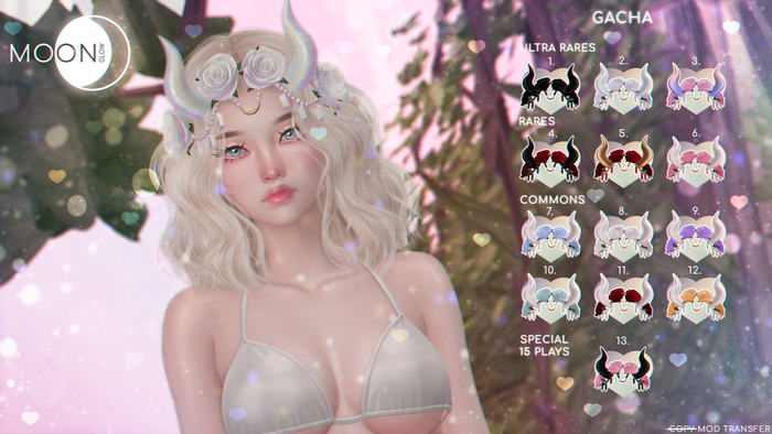 Moon Crystal Horns - BabyBlue (Gold Moon) 7. COMMON