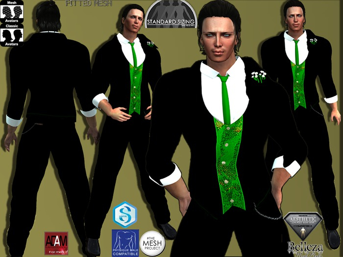 BLACK&GREEN SUIT-AESTETHIC-ADAM-BELL-GIANNI-SLINK-TMP-CLASSIC-5