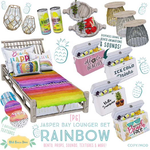 {OBD} Jasper Bay Lounger Set - Rainbow [PG]