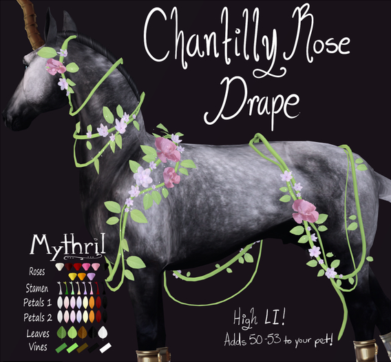 ~Mythril~ Chantilly Rose Drape: Alicorn