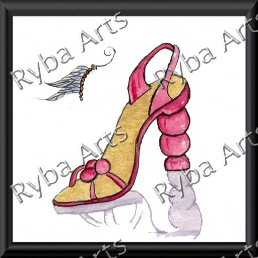 Pink Bubble Shoe Painting