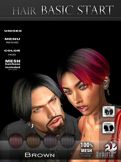 [//REBIRTH/]-Hair basic-START-Brown