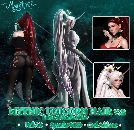 ~Mythril~ Mythic Unicorn Hair Flowers v.2 (ALL SIZES)