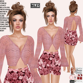 SUMMER SWEATER WITH FLORAL SKIRT,CLASSIC&MESH BODY
