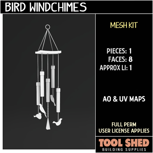 Tool Shed - Bird Windchimes Mesh Kit