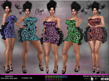 *CHYNA * Sequined Leopard Ruffle Mini dress 16 Colors, Hud enabled, Kupra,  Kupra Kups, Legacy, Maitreya, Belleza,Slink