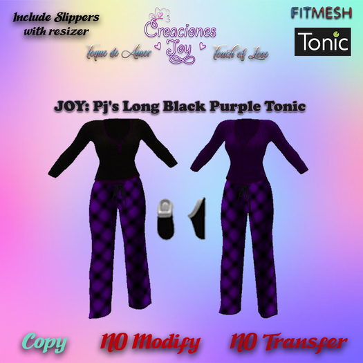JOY: TONIC PJ'S LONG BLACK PURPLE