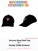 *KC* Arizona Baseball Caps for Zooby child Avatars
