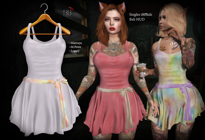 (*<*) 1313 Tabitha Dress - Ribbed White