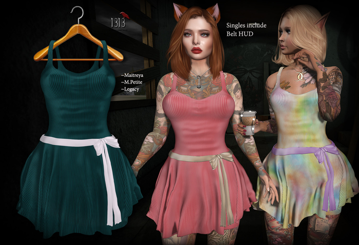 (*<*) 1313 Tabitha Dress - Ribbed Teal