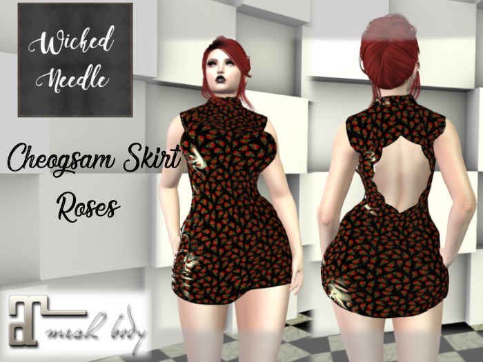 ~W-N~cheogsam skirt : Roses for Maitreya