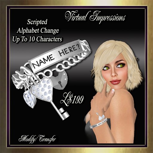 Virtual Impressions Roxanne ID Bracelet in Silver & Diamond