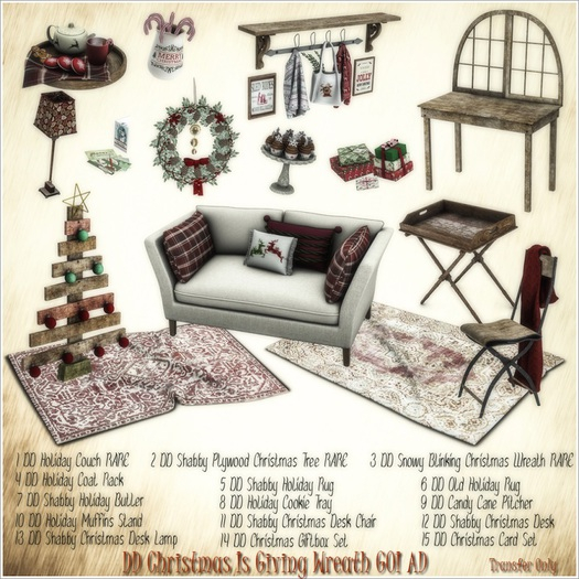 2.DD Shabby Plywood Christmas Tree RARE