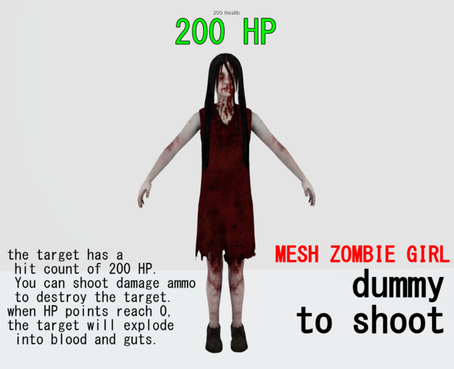 [Target] Horror Girl Dummy – 200HP Interactive Exploding Target
