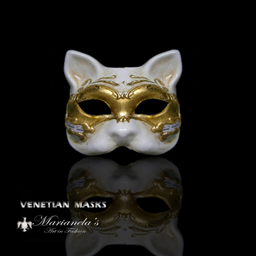 Marianela's Venetian Mask GATTO BIANCO