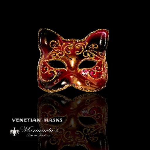 Marianela's Venetian Mask GATTO ROSSO 