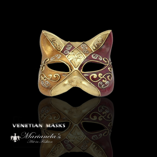 Marianela's Venetian Mask  GATTO GOLD
