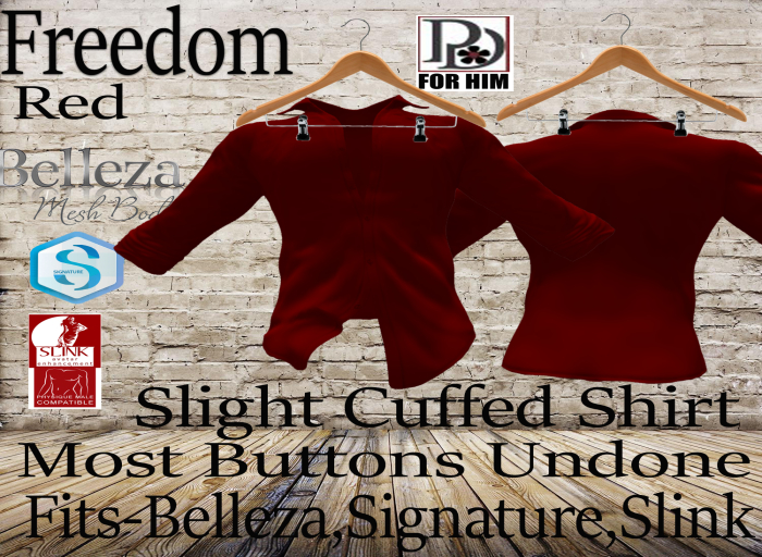 !PD-MenFreedom Shirt- Red