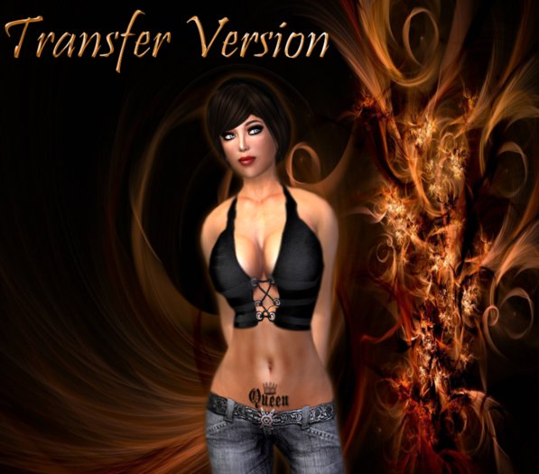 Low Belly Queen Word Tattoo (Transferable Version)