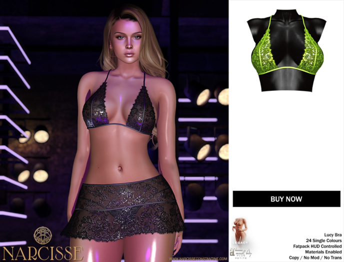 -Narcisse- ADD Lucy Lace Bra - Neon Green