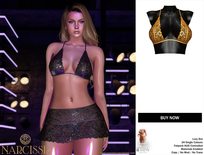 -Narcisse- ADD Lucy Lace Bra - Neon Orange