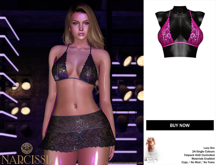 -Narcisse- ADD Lucy Lace Bra - Neon Pink