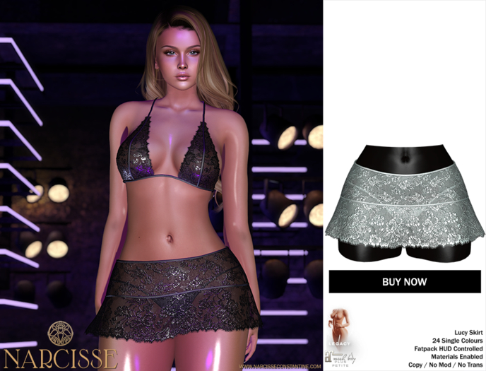 -Narcisse- ADD Lucy Lace Skirt & Panties - Sage Dust