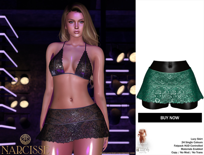 -Narcisse- ADD Lucy Lace Skirt & Panties - Ultramarine