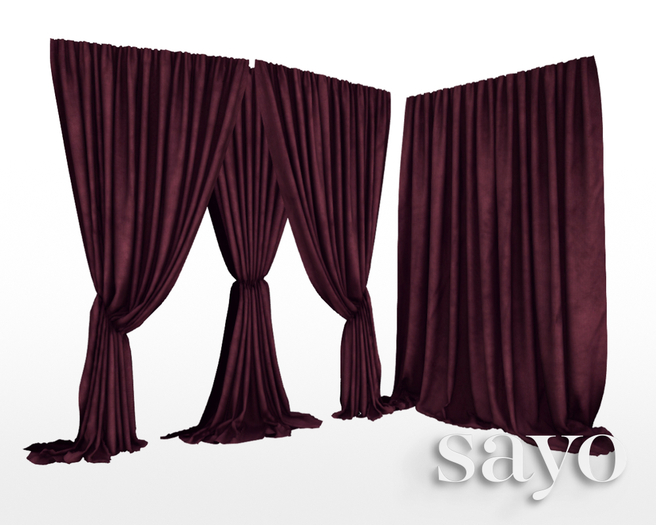 SAYO - Velvet Drapes - Berry