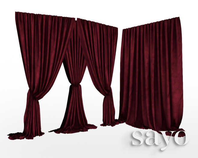 SAYO - Velvet Drapes - Crimson