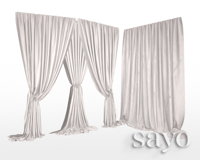 SAYO - Velvet Drapes - Blanc