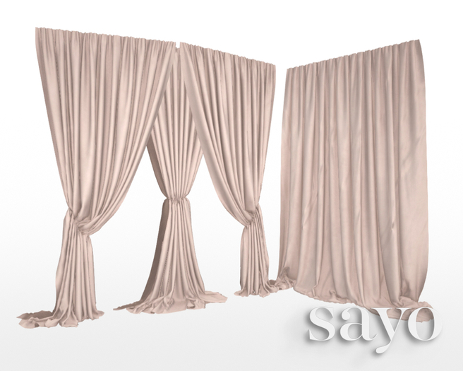 SAYO - Velvet Drapes - Peach