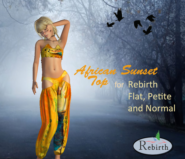 African Sunset top for Rebirth