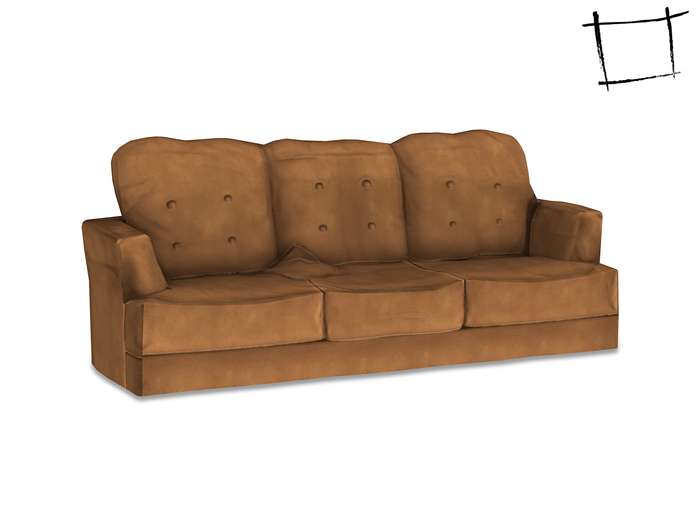Full Perm Mesh Classic Brown Old 3 Seater Sofa Couch Builders Kit