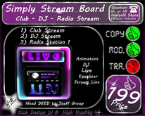 * New * Simply Stream Board * Club or Private *