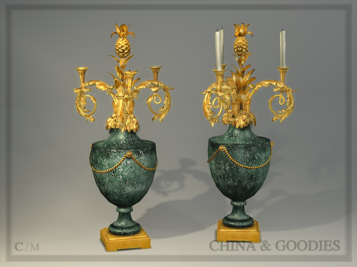 Gouthiere Pineapple Girandole /Porphyry Green -C&G-