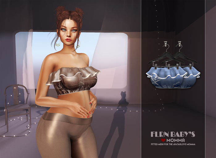 [FLRN DESIGN] - Flair Frill Top L.Momma R.Blue