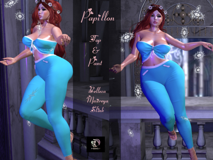 Cem's Legging and Top Papillon Blue