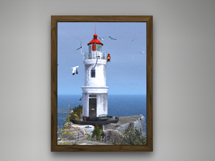 Lighthouse Framed Canvas Painting