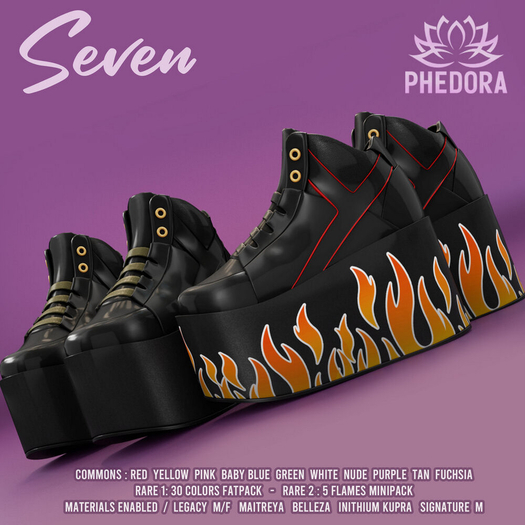Phedora ~ Seven Sneakers ~ Maitreya Common/Fuchsia{rez me}