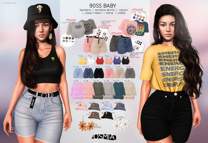 OSMIA - 90`ss Baby.Gacha.CropTop [Maitreya] Red