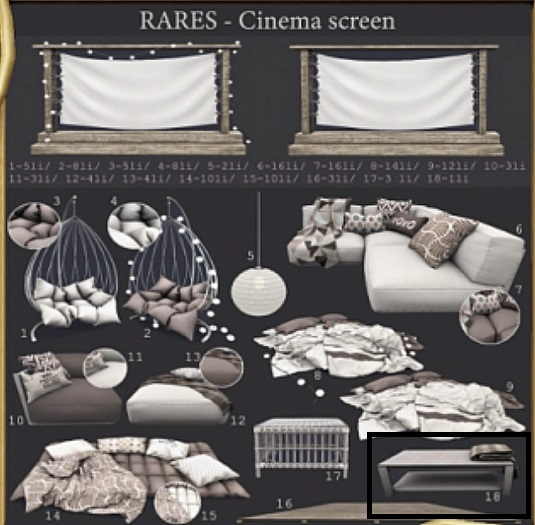 18. Coffee table with a blanket