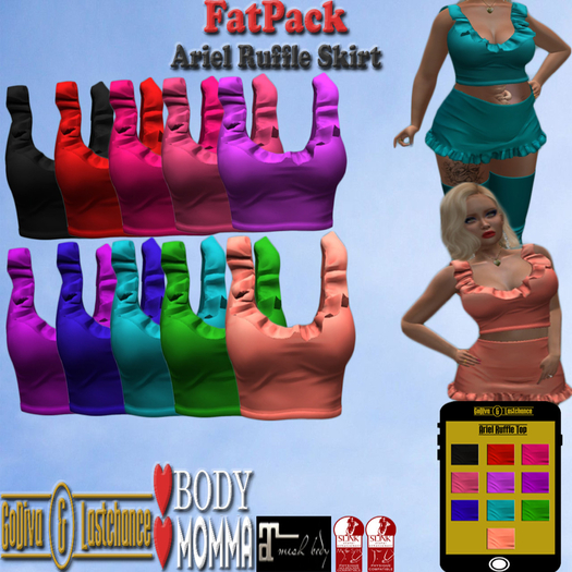 ARIEL RUFFLE TOP FATPACK LOVE MOMMA LOVE BODY LARA SLINK